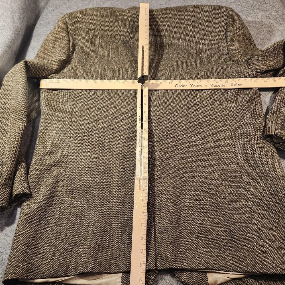 Vintage Brooks Brothers 346 Blazer Mens 46 Lambswool Herringbone Tweed Wool Coat
